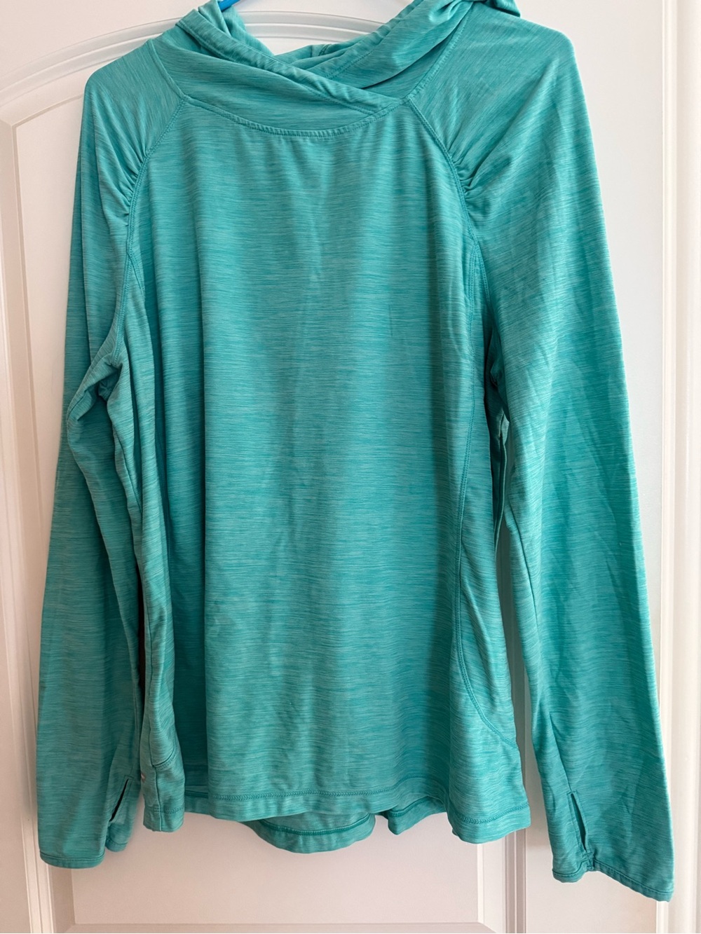 Danskin Teal Hooded Long-Sleeve Pullover